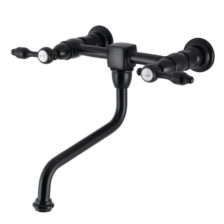 Kingston Brass KS1210TAL Wall Mount Bathroom Faucet, Matte Black KS1210TAL